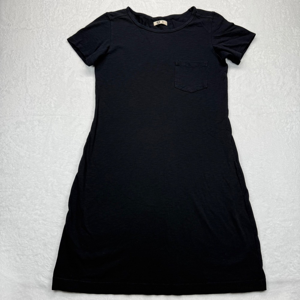 American Giant T-Shirt Dress Pocket Front Casual Comfy‎ Black Size S
